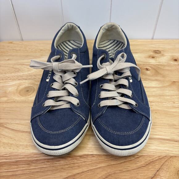 Taos Womens Moc Star Preppy Everyday Canvas Lace Up Sneakers Size 8.5 Casual Fun - Picture 2 of 7